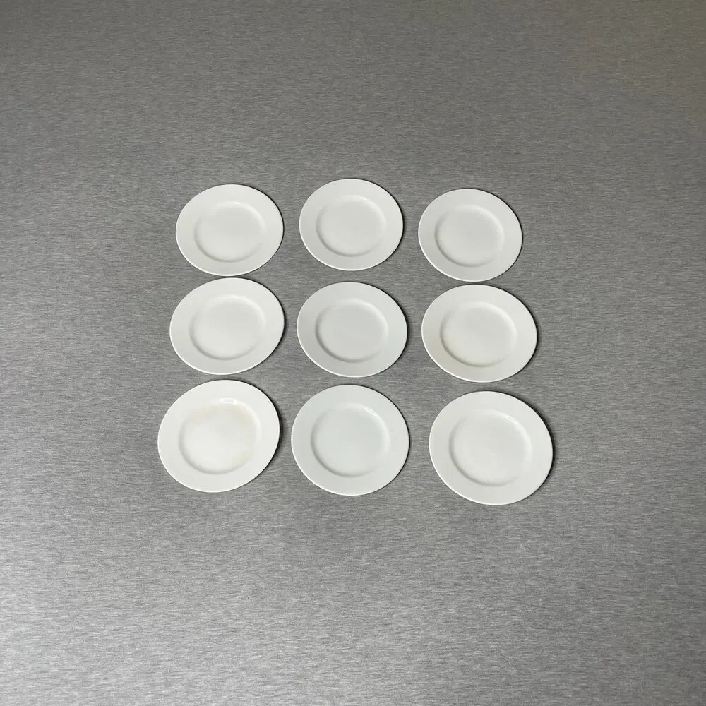 Gibson Vintage White Elements Salad Plates 9 PCS. Set